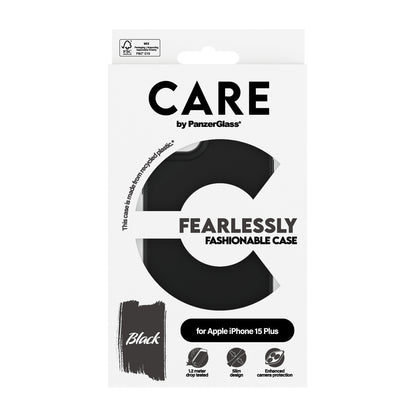 PanzerGlass CARE by ® Fashionable Case Black iPhone 15 Plus mobiltelefonfodral Omslag Svart