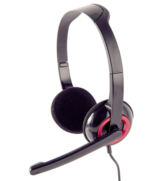 Gembird MHS-002 hörlur och headset Kabel Huvudband Samtal/musik Svart, Röd
