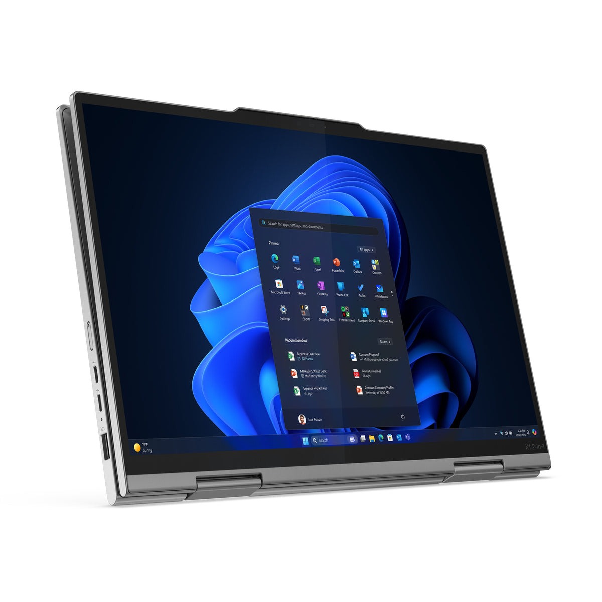 Lenovo ThinkPad X1 2-in-1 Gen 10 Aura Edition Intel Core Ultra 7 255U Hybrid (2-i-1) 35,6 cm (14") Pekskärm WUXGA 32 GB LPDDR5x-SDRAM 1 TB SSD Wi-Fi 6E (802.11ax) Windows 11 Pro tyska Grå