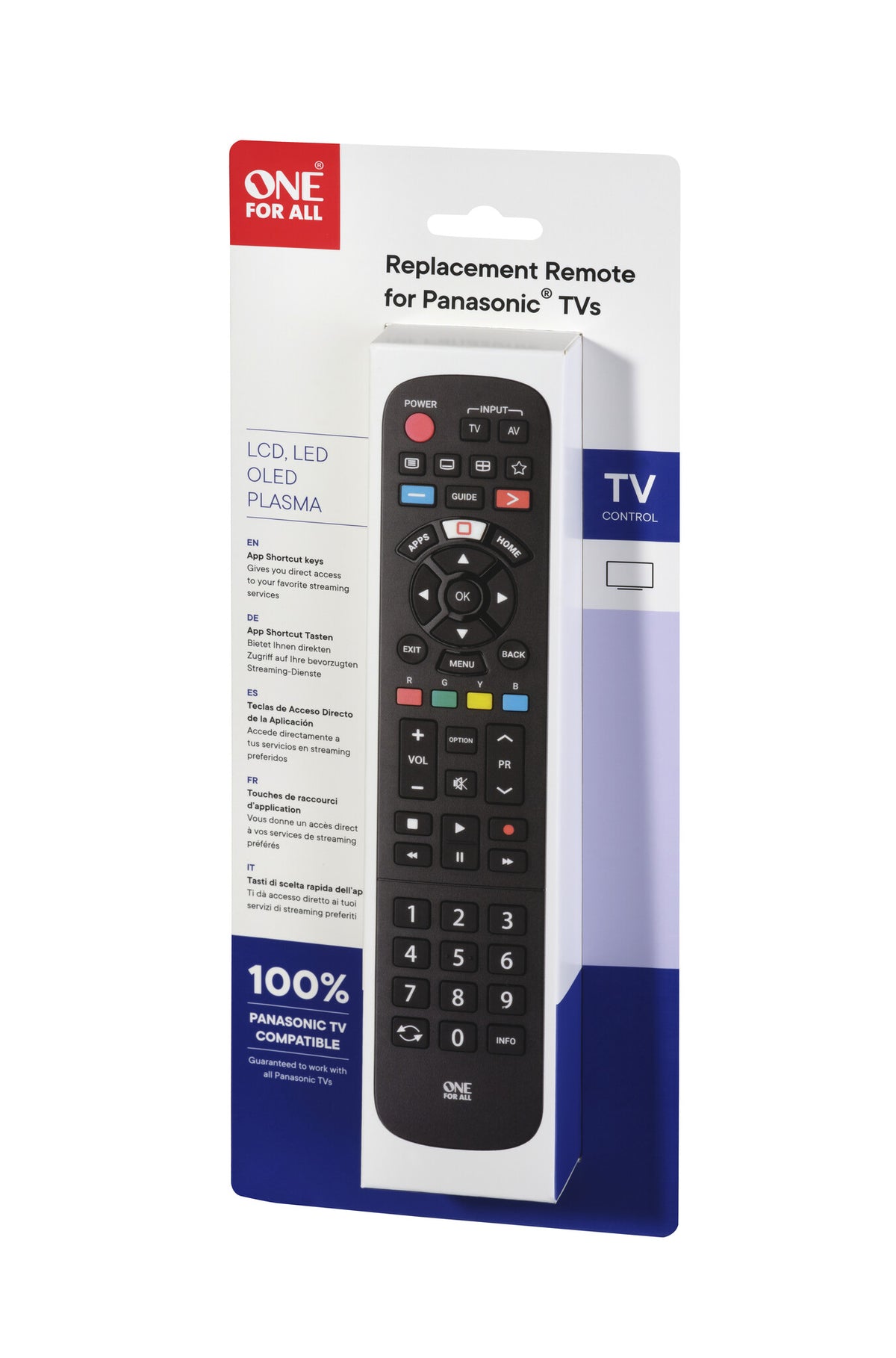 One For All TV Replacement Remotes alternativ TV-fjärrkontroll Panasonic