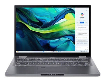 Acer Aspire Spin 14 ASP14-52MTN Intel Core Ultra 7 155U Bärbar dator 35,6 cm (14") Pekskärm WUXGA 32 GB LPDDR5x-SDRAM 1 TB SSD Wi-Fi 6E (802.11ax) Windows 11 Home tyska Grå
