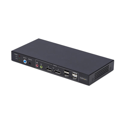 StarTech.com 2-portars DisplayPort KVM-switch för dubbla bildskärmar och videomatris med dubbla vyer, 4K 60 Hz, 4x USB-hubbportar, snabbtangentväxling, DP 1.2 Matrix KVM, TAA-kompatibel