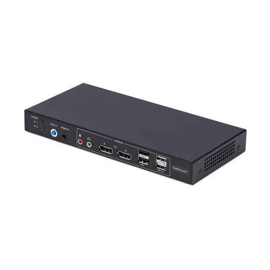 StarTech.com 2-portars DisplayPort KVM-switch för dubbla bildskärmar och videomatris med dubbla vyer, 4K 60 Hz, 4x USB-hubbportar, snabbtangentväxling, DP 1.2 Matrix KVM, TAA-kompatibel