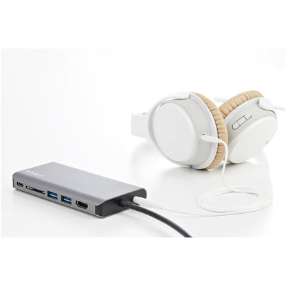 StarTech.com USB C-multiportadapter - USB-C Mini-resedocka med 4K HDMI eller 1080p VGA - 3x USB 3.0-hubb, SD, GbE, Audio, 100 W PD Pass-through - Bärbar dockningsstation för bärbar dator/surfplatta