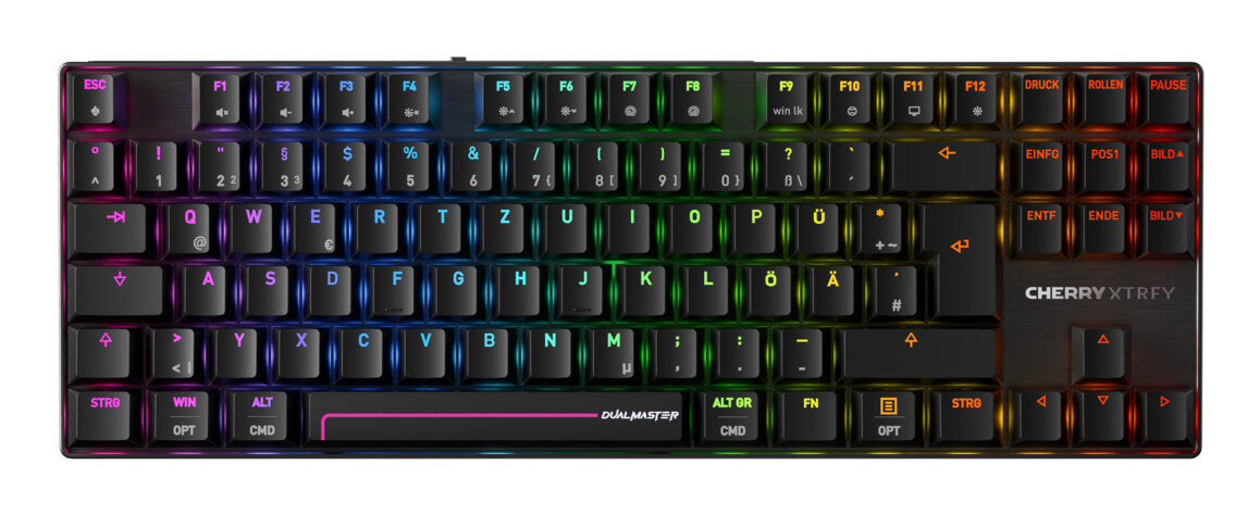 CHERRY MX 8.2 Pro TMR Wireless tangentbord Spela USB + RF Wireless + Bluetooth QWERTZ tyska Svart