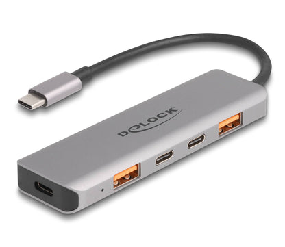 DeLOCK 64302 dockningsstationer för bärbara datorer Kabel USB 3.2 Gen 2 (3.1 Gen 2) Type-C Grå