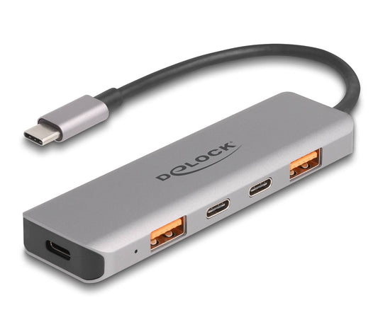 DeLOCK 64302 dockningsstationer för bärbara datorer Kabel USB 3.2 Gen 2 (3.1 Gen 2) Type-C Grå