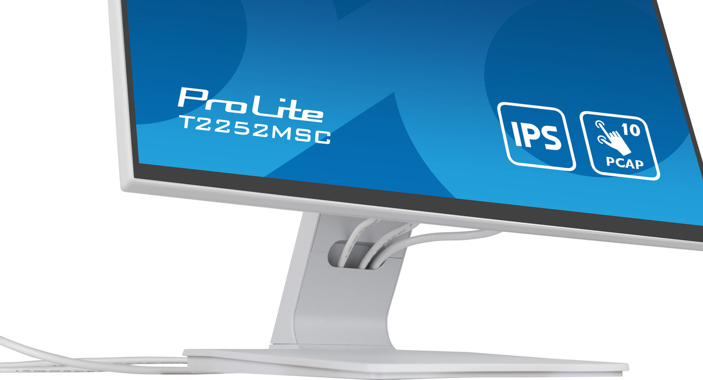 iiyama ProLite T2252MSC-W2 platta pc-skärmar 54,6 cm (21.5") 1920 x 1080 pixlar Full HD LCD Pekskärm Bord Vit