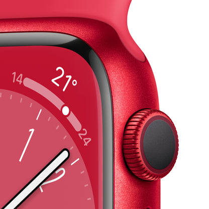 Apple Watch Series 8 OLED 45 mm Digital 396 x 484 pixlar Pekskärm Röd Wi-Fi GPS