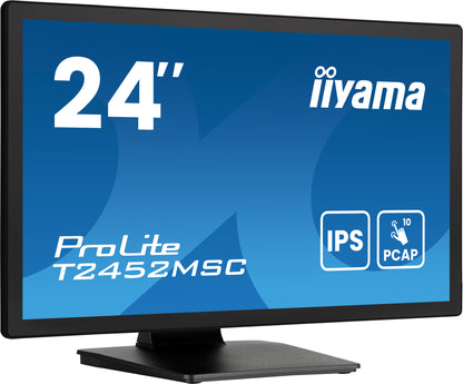 iiyama ProLite T2452MSC-B1AG platta pc-skärmar 60,5 cm (23.8") 1920 x 1080 pixlar Full HD LED Pekskärm Svart