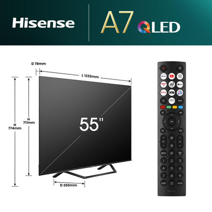 Hisense 55A7NQ 139,7 cm (55") 4K Ultra HD Smart-TV Wi-Fi Grå 275 cd/m²