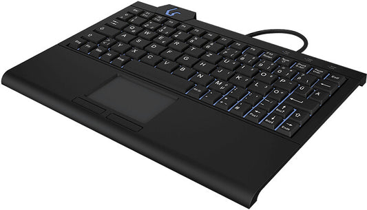 KeySonic KSK-3210ELU (DE) tangentbord Hem USB QWERTZ tyska Svart