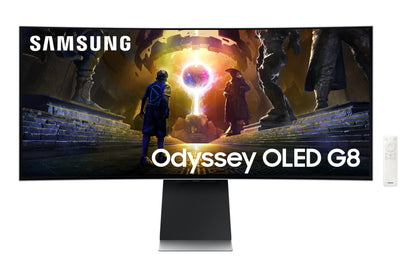 Samsung G85SD platta pc-skärmar 86,4 cm (34") 3440 x 1440 pixlar UltraWide Quad HD OLED Silver
