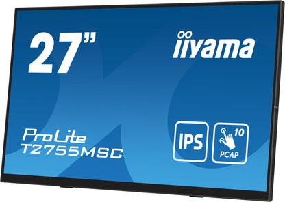 iiyama ProLite T2755MSC-B1 platta pc-skärmar 68,6 cm (27") 1920 x 1080 pixlar Full HD LED Pekskärm Bordsskiva Svart