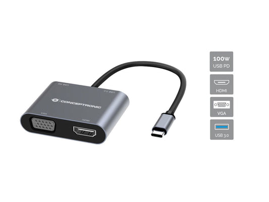 Conceptronic DONN16G Kabel USB 3.2 Gen 1 (3.1 Gen 1) Type-C Grå