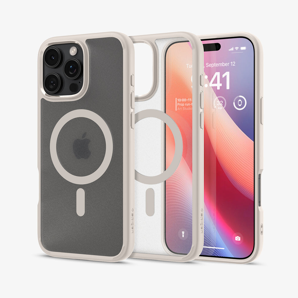 Spigen Ultra Hybrid (MagFit) mobiltelefonfodral 17,5 cm (6.9") Mobilskal Beige, Transparent