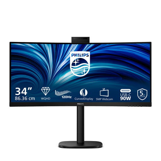 Philips 3000 series 34B2U3600CH/00 platta pc-skärmar 86,4 cm (34") 3440 x 1440 pixlar Wide Quad HD LCD Svart