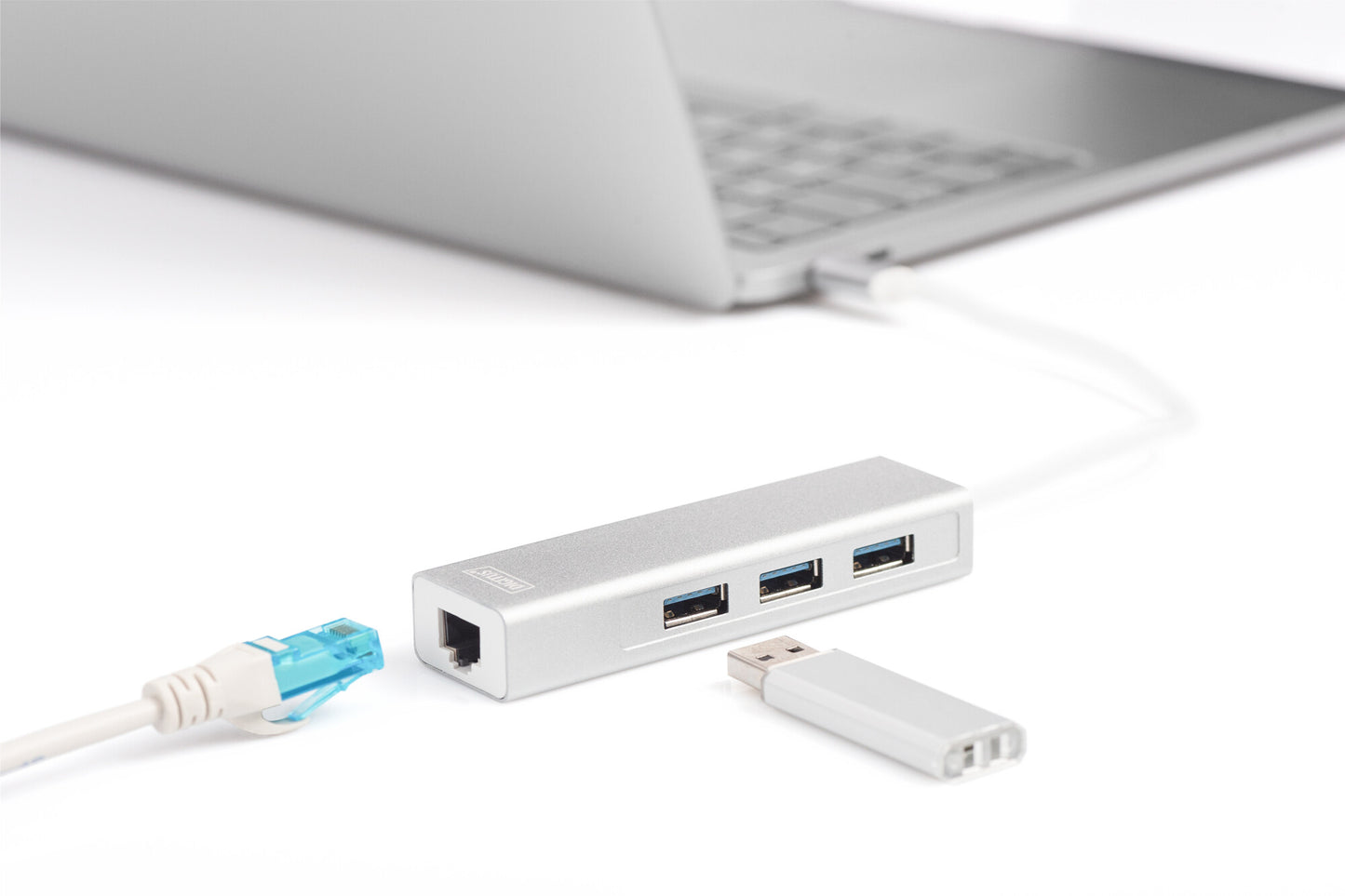 Digitus DA-70255 dockningsstationer för bärbara datorer USB 3.2 Gen 1 (3.1 Gen 1) Type-C Grå, Vit