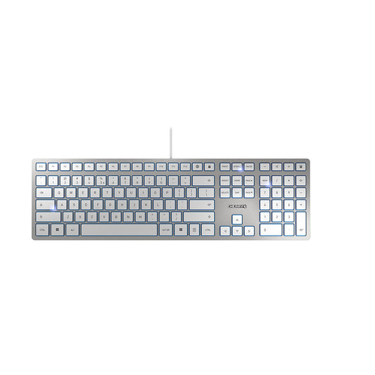 CHERRY KC 6000 Slim tangentbord Universal USB Engelska (USA) Silver, Vit