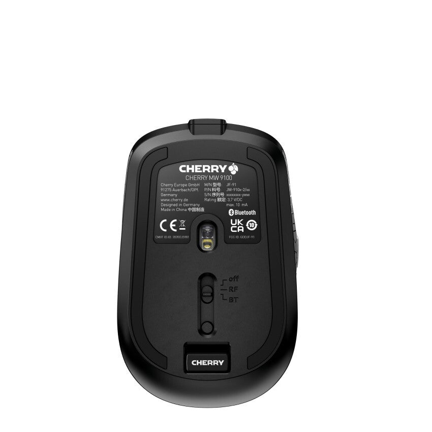 CHERRY MW 9100 datormöss Kontor Ambidextrous Trådlös RF + Bluetooth 2400 DPI