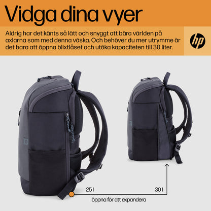 HP Travel 25 liter ryggsäck för 15,6 tum bärbar dator i Iron Grey