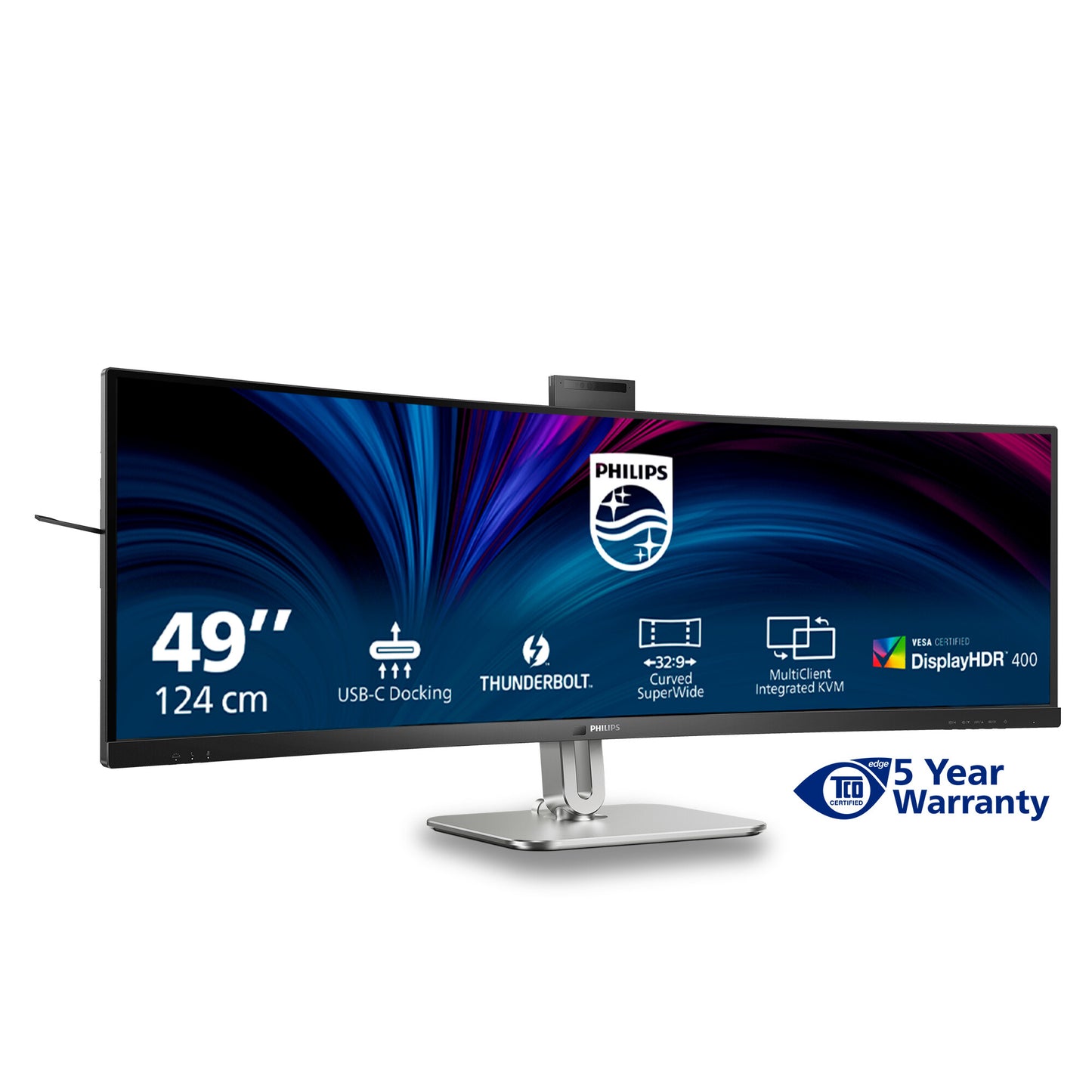 Philips 49B2U6903CH/00 platta pc-skärmar 124,5 cm (49") 5120 x 1440 pixlar Dual QHD LCD Grå