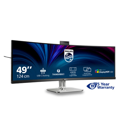 Philips 49B2U6903CH/00 platta pc-skärmar 124,5 cm (49") 5120 x 1440 pixlar Dual QHD LCD Grå