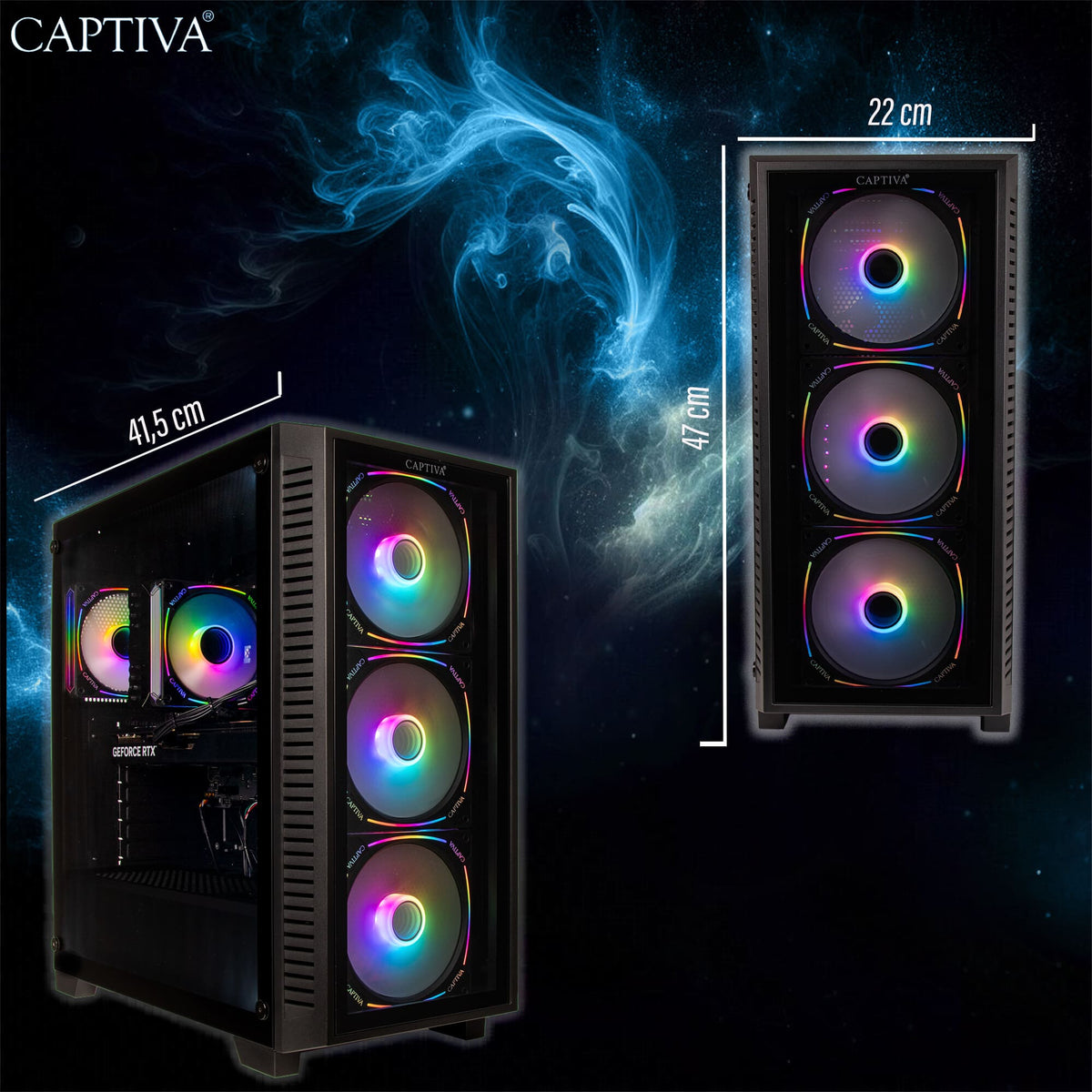 CAPTIVA PC Highend Gaming I89-877 (Ultra 7 265KF/RTX5070 12GB GDDR7/SSD 2TB/32GB/WLAN/Windows 11 Home 64-bit) Intel Core Ultra 7 DDR5-SDRAM NVIDIA GeForce RTX 5070 Svart