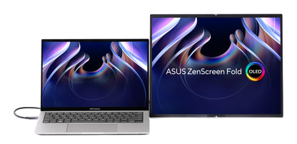 ASUS ZenScreen Fold OLED MQ17QH platta pc-skärmar 43,9 cm (17.3") 2560 x 1920 pixlar Quad HD Silver