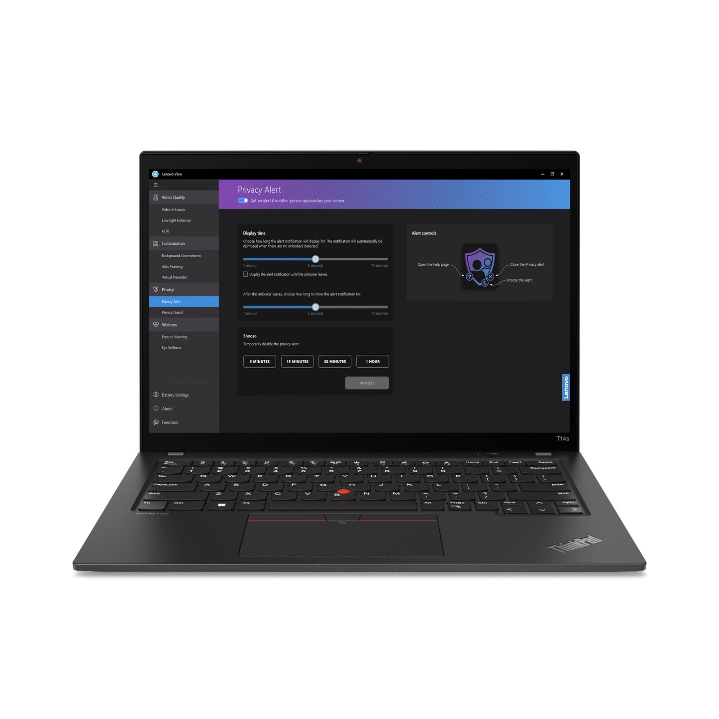 Lenovo ThinkPad T14s Gen 4 (AMD) AMD Ryzen™ 7 PRO 7840U Bärbar dator 35,6 cm (14") WUXGA 32 GB LPDDR5x-SDRAM 1 TB SSD Wi-Fi 6E (802.11ax) Windows 11 Pro Engelsk Svart