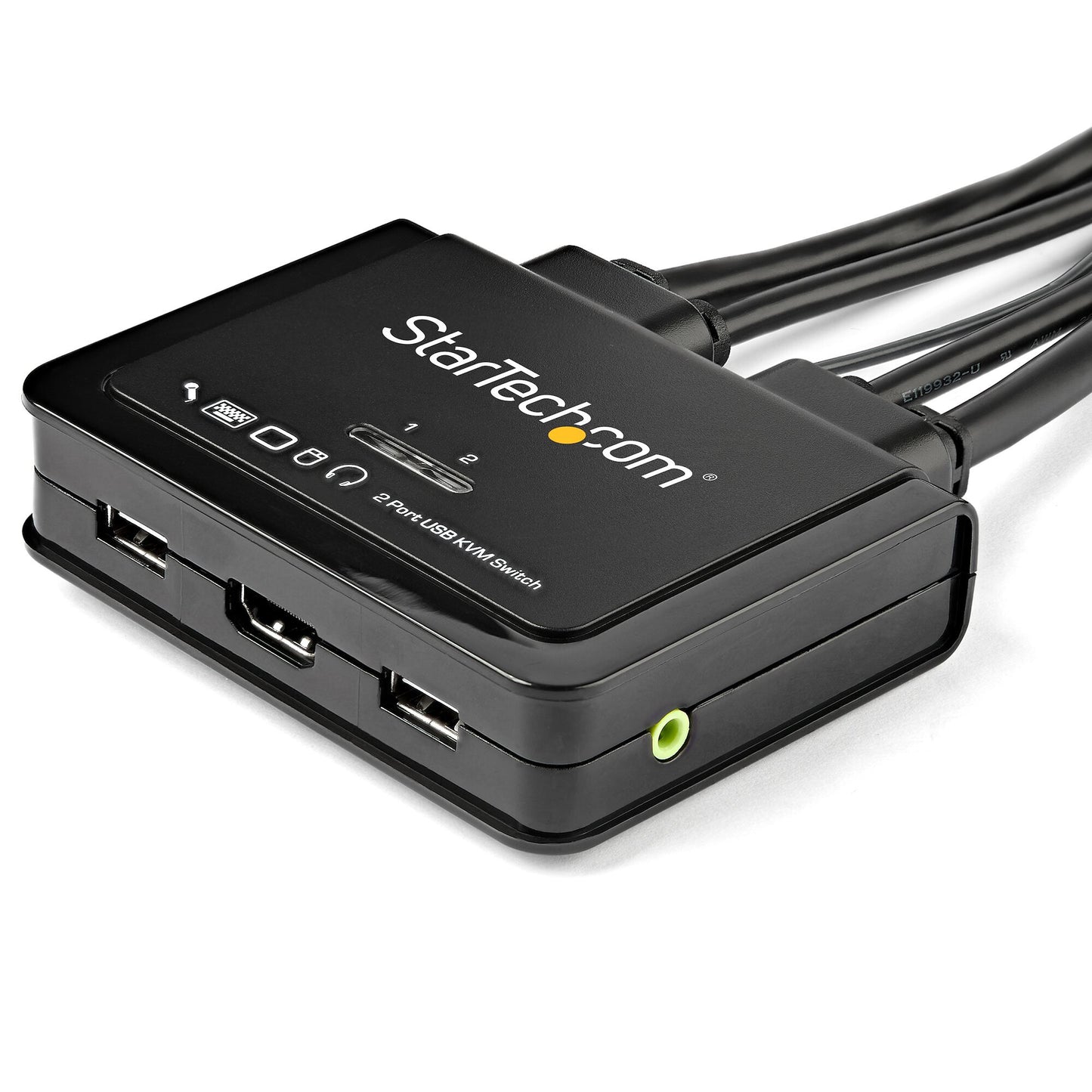 StarTech.com 2-ports HDMI KVM-switch med inbyggda kablar - USB 4K 60 Hz