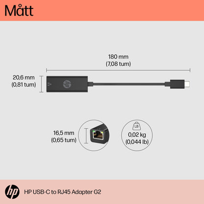 HP USB-C till RJ45 G2-adapter