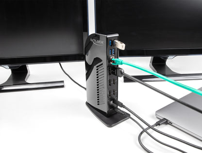 DeLOCK 88051 dockningsstationer för bärbara datorer Dockning USB 3.2 Gen 2 (3.1 Gen 2) Type-C Svart