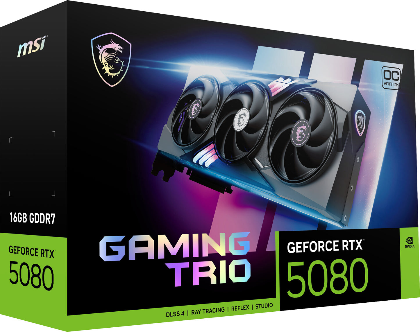 MSI GAMING GEFORCE RTX 5080 16G TRIO OC grafikkort NVIDIA 16 GB GDDR7