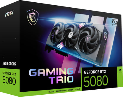 MSI GAMING GEFORCE RTX 5080 16G TRIO OC grafikkort NVIDIA 16 GB GDDR7