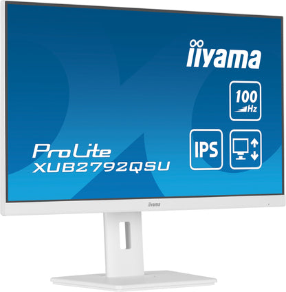 iiyama ProLite XUB2792QSU-W6 platta pc-skärmar 68,6 cm (27") 2560 x 1440 pixlar Quad HD LED Vit
