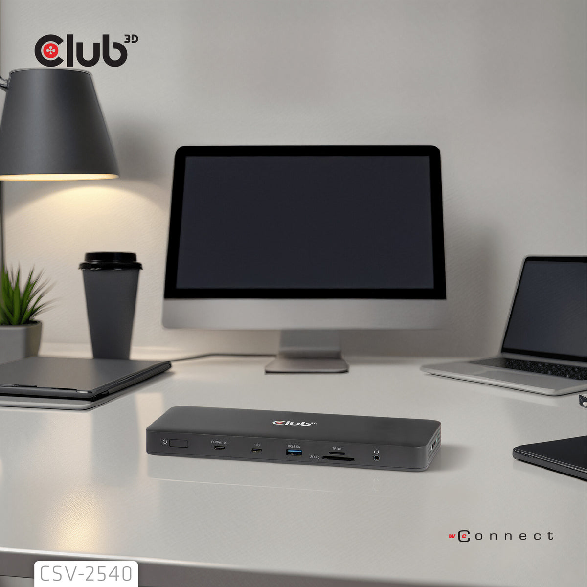 CLUB3D CSV-2540 dockningsstationer för bärbara datorer Dockning USB 3.2 Gen 1 (3.1 Gen 1) Type-C Svart