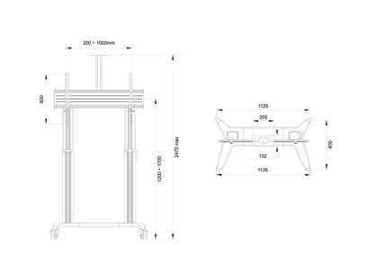 Multibrackets 3120 tv-fäste 2,79 m (110") Svart