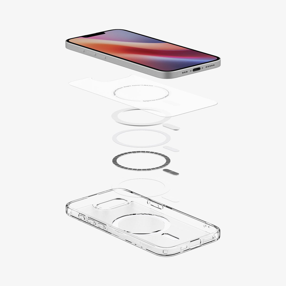 Spigen Ultra Hybrid (MagFit) mobiltelefonfodral 15,5 cm (6.1") Mobilskal Vit