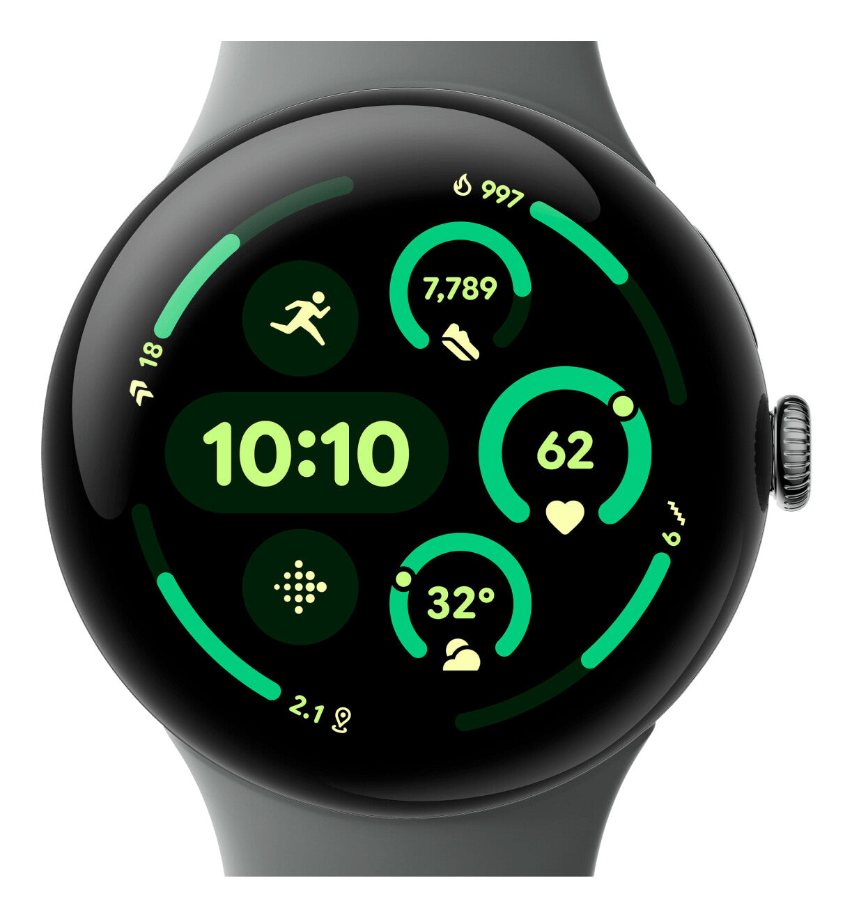 Google Pixel Watch 3 AMOLED 45 mm Digital Pekskärm Grå Wi-Fi GPS