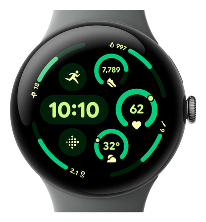 Google Pixel Watch 3 AMOLED 45 mm Digital Pekskärm Grå Wi-Fi GPS