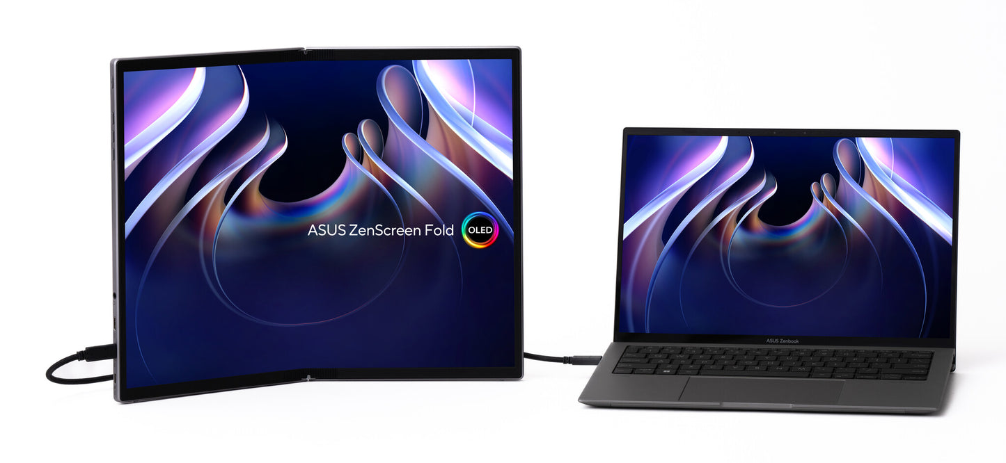 ASUS ZenScreen Fold OLED MQ17QH platta pc-skärmar 43,9 cm (17.3") 2560 x 1920 pixlar Quad HD Silver