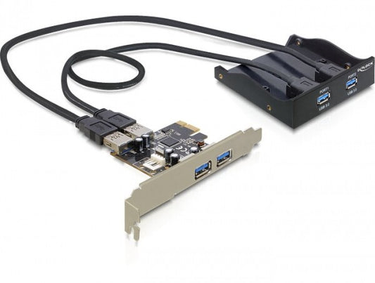 DeLOCK Front Panel + PCI Express Card nätverkskort/adapters Intern USB 3.2 Gen 1 (3.1 Gen 1)