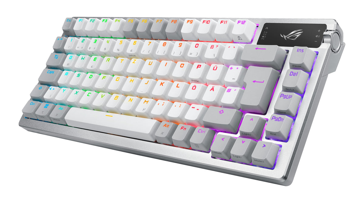 ASUS ROG Azoth White tangentbord Spela USB + RF Wireless + Bluetooth QWERTZ tyska Vit