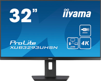 iiyama ProLite XUB3293UHSN-B5 platta pc-skärmar 80 cm (31.5") 3840 x 2160 pixlar 4K Ultra HD LCD Svart