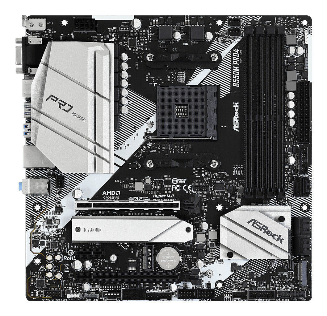 Asrock B550M Pro4 AMD B550 Uttag AM4 micro ATX