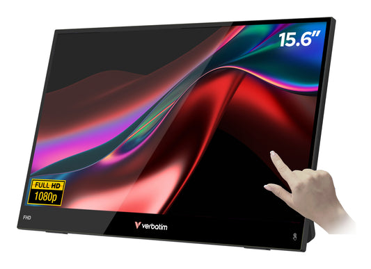 Verbatim Portable 15.6" FHD Touch Monitor LIGHT Bärbara monitor Svart 39,6 cm (15.6") LCD 1920 x 1080 pixlar