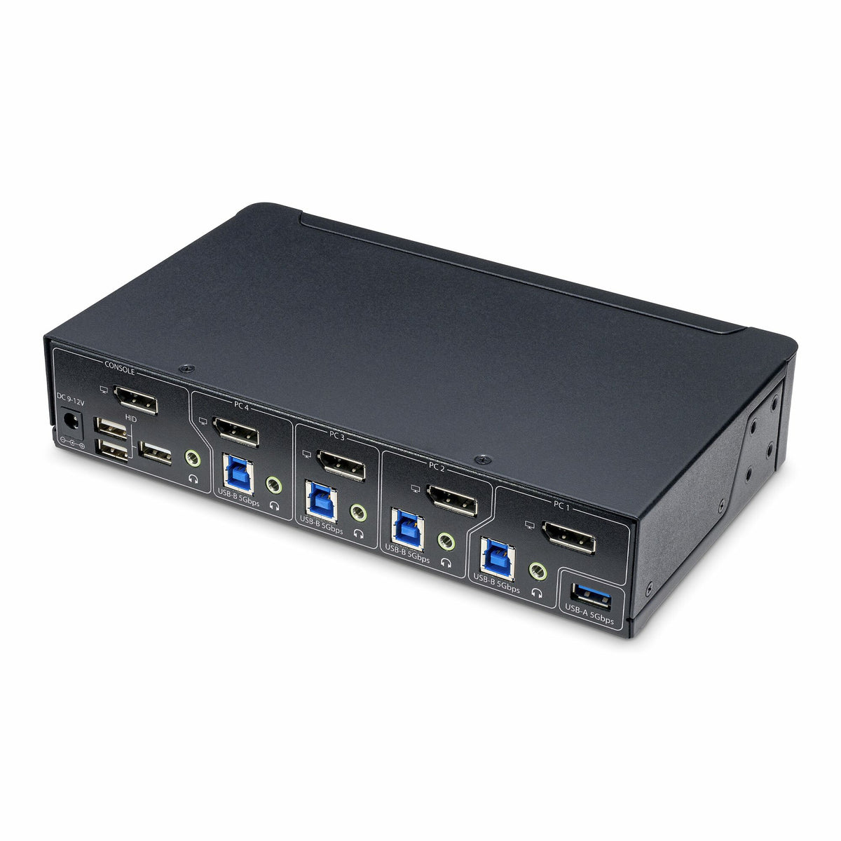 StarTech.com 4-portars DisplayPort KVM-switch, en enda 4K 60 Hz-monitor, 6x USB-portar, tryckknapps- och snabbtangentväxling, DisplayPort 1.2, OS-oberoende, TAA-kompatibel