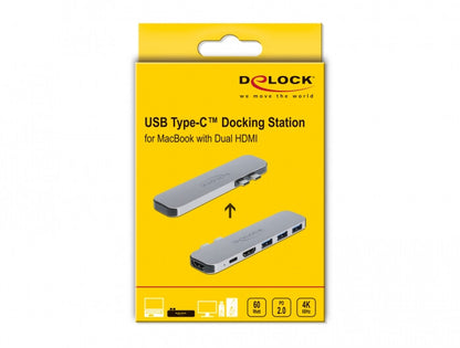 DeLOCK 87753 dockningsstationer för bärbara datorer Dockning Grå