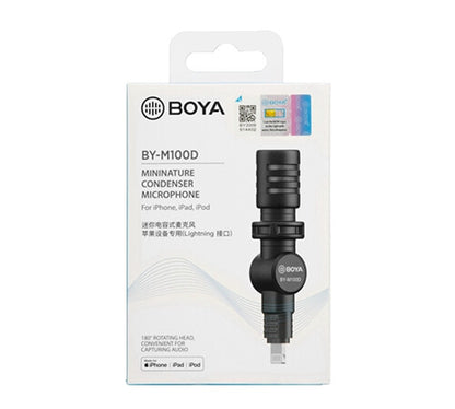 BOYA BY-M100D mikrofoner Svart Mikrofon till smartphone
